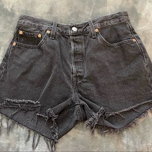 Levi’s black 501 denim shorts